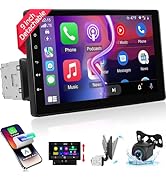 9 inch Single Din Touchscreen Car Stereo with Wireless Carplay and Android Auto, NHOPEEW Detachab...