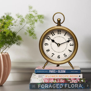 it’s the perfect ornate desk clock for a fireplace mantel, shelf, desk, or farmhouse table decor.