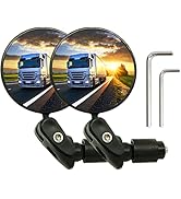 RYANGO Bike Mirror, Bar End Bicycle Mirror 2 Pack, Adjustable Bike Rear View Mirrors for Handleba...
