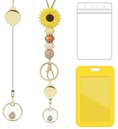 Retractable Lanyard ID Badge Holder - Sunflower Lanyard with ID Holder, Cute Teacher Retractable ...