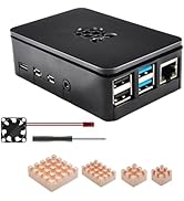 RasTech Raspberry Pi 4 ABS Case with Cooling Fan, 4 Pure Copper Heatsink, Screwdriver for Pi 4 Mo...