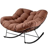 JEAREY Outdoor Papasan Rocking Chair, Oversized Patio Rocker, Comfy Egg Chair for Bedroom, Living...