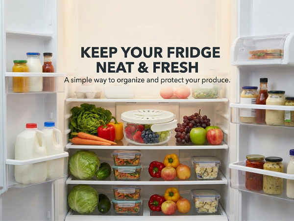 Mesh Fruit Basket Straine Cleaner Bowl with Lid 2-in-1 Draining and Preservation Multifunctional