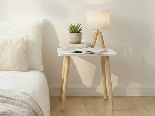 short side table;end table;white side table