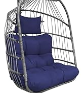 Enipate Outdoor Hanging Egg Chair Cushion, Water-Resistant Tufted Swing Basket Chairs Cushion Pad...