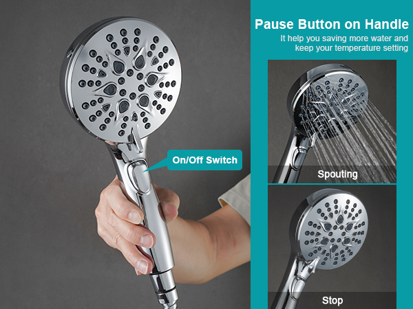 Handheld Shower Head with on off Switch