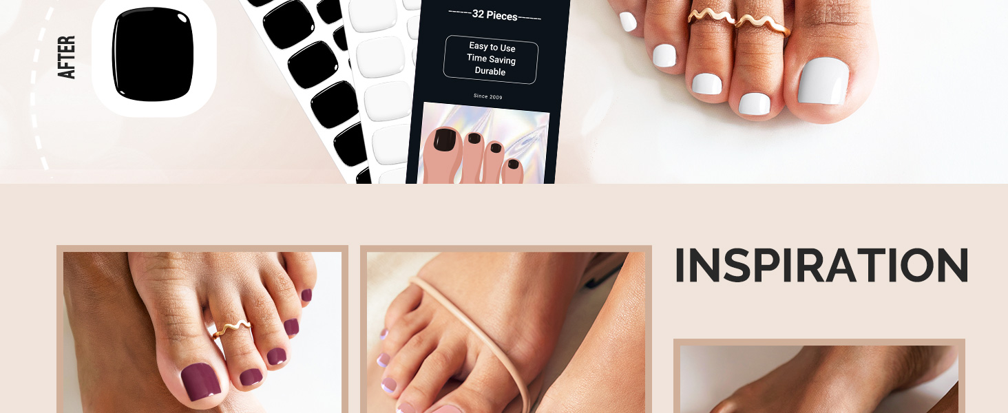 semi cured gel nail strips toe toenails pedi pedicure foot feet polish stickers wraps holiday uv
