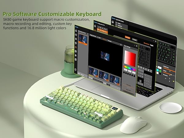 75% Percent Keyboard with Color Multimedia Display Mechanical Gaming Keyboard Cute Hot Swappable