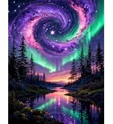Gikboup Adult Starry Sky Diamond Painting Kit 5D Diamond Painting Set, Full Round Diamond Aurora ...