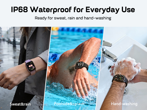 smart watch with IP68 waterproof