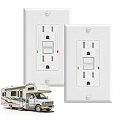 RVINGPRO 15A RV GFCI Outlets 2 Pack, Tamper-Resistant Replacement Receptacle with LED Indicator, ...