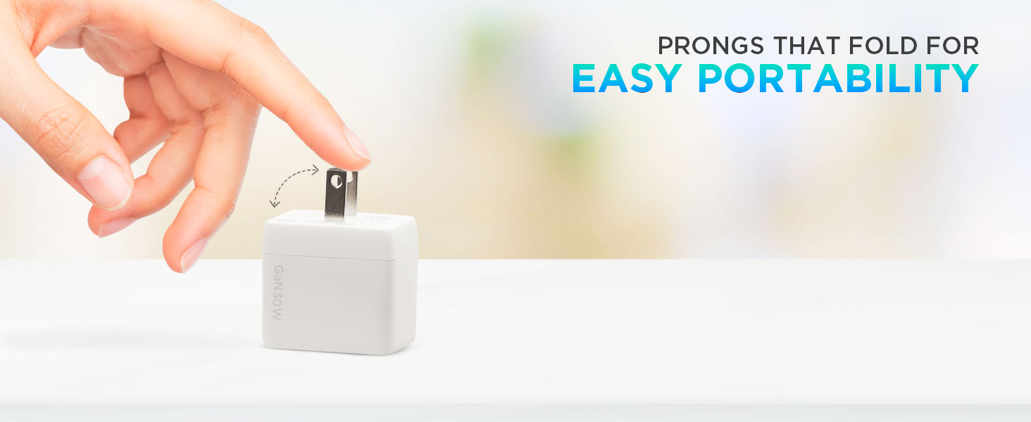 Prongs that fold for easy portability.