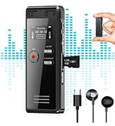 128GB Voice Activated Recorder for Lecture - Dual Mic Voice Recorder, HD Recording Voice Activated