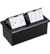 WEBANG Dual Pop-Up Floor Box Electrical Kit, 20A Tamper Resistant Duplex Receptacle Outlet, 3-Por...