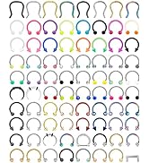 ONESING 53-80 Pcs Septum Rings 16g, Septum Rings for Women Septum Piercing Jewelry Horseshoe Nose...