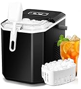 ZAFRO Countertop Ice Maker,9 Bullet Ice Cubes in 6 Mins, 26LBS/24H Fast Production, Adjustable S/...