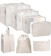 Lcsmaokin 7 Set Packing Cubes,Lightweight Essential Travel Luggage Packing Organizers for Travel ...
