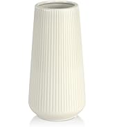 Beige Ceramic Vase, GUKJOB Small Cute Flower Vase for Pampas Grass, Home, Living Room, Dining Tab...