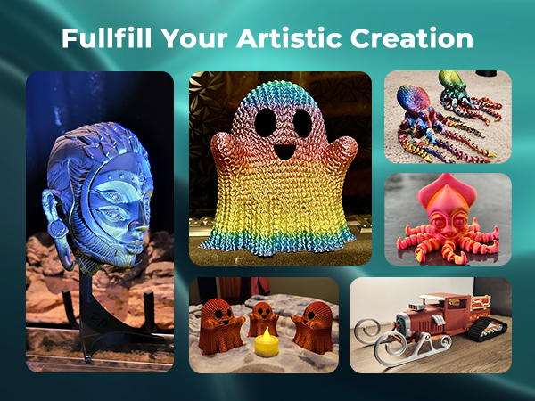 AMOLEN Silk PLA 3D Printer Filament, Dual Color PLA 1.75mm Shiny Color Change Filament