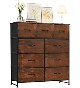 Accver Dresser with 9 Drawers for Bedroom, Fabric Clothes Cabinet for Closet, Anti-Tip Storage Dr...