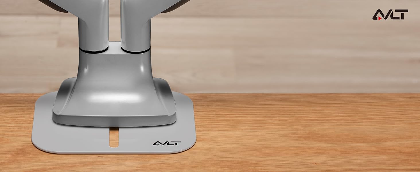AVLT adjustable reinforcement plate for monitor mounts on glass, MDF, wood and bamboo tabletops