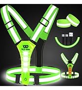 West Biking Running Vest Light - Led Running Reflective Gear for Walking at Night, High Visibilit...