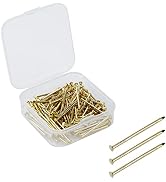 Faotup 150PCS 1Inches Small Iron Nails,Brass Plated Nails,Flat Head Nails Gold,Small Nails for Pi...