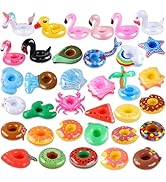 Inflatable Drink Holder, 35 Pack Drink Floaties for Pool, Pool Drink Floats for Hawaii Themed Poo...