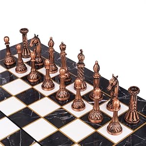 Retro Metal Chess Set for Adults and Kids