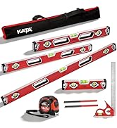 KATA 4PCS Spirit Level Set - Magnetic Torpedo Level 16", 24", 32", 48", 45°/90°/180°Bubbles, Alum...