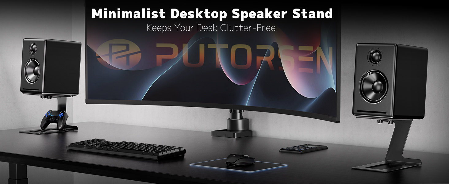 Minimalist Desktop Speaker Stand Keeps Your Desk Clutter-Free