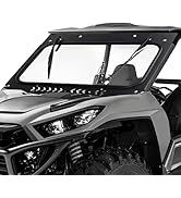 KEMIMOTO Vented Glass Windshield w/ Manual Wipers Compatible with Kawasaki Teryx KRX 1000 2020-20...