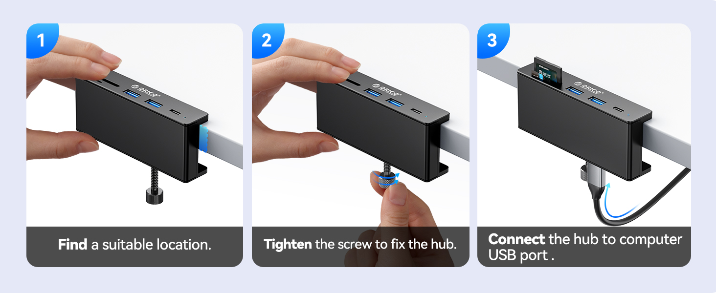 10Gbps usb hub clamp with sd card reader