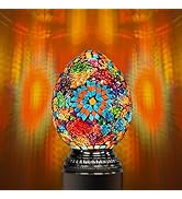 Marrakech Turkish Moroccan Table Lamp with Handmade Mosaic Glass, Stained Glass Lamp with Tiffany...