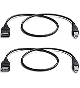YOUOWO 2 Pack USB 2.0 Cable A Female to USB B Male Cable for Printer Extender Connection Cables U...