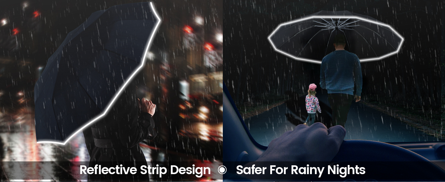 reflective strip design, safer for rainy nights