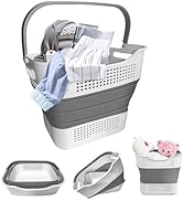 DoroSun Collapsible Plastic Laundry Basket Pop Up Clothes Storage Organizer with Handle, 30L(8 Ga...
