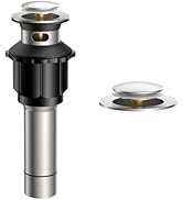 FORIOUS Bathroom Sink Drain with Overflow, Pop Up Drain Assembly with Detachable Basket Stopper, ...