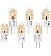 Akynite 6-Pack G4 LED Light Bulb 12V 2W Equivalent 20W 3000K Warm White Light 200 LM 360°Beam Ang...