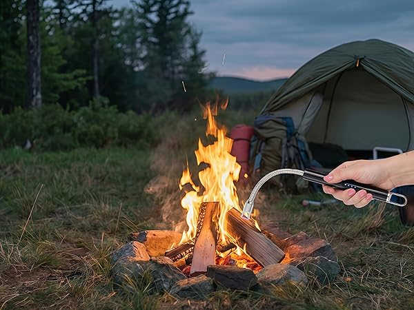 Our windproof electric lighter ensures a quick, reliable start for campfires and grills