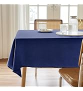 AUSSPVOCT Textured Tablecloth Rectangle 52x70 Water Resistant Spill-Proof Wipeable Table Cloth Wr...