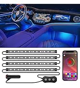 Nilight RGB LED Car Interior Stripe Light with APP Control Multicolor Music Sync Mode Waterproof ...