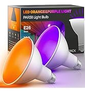 LOHAS Orange Purple Halloween Flood Light Bulbs, PAR38 LED Flood Light Outdoor 100W Equivalent, 1...