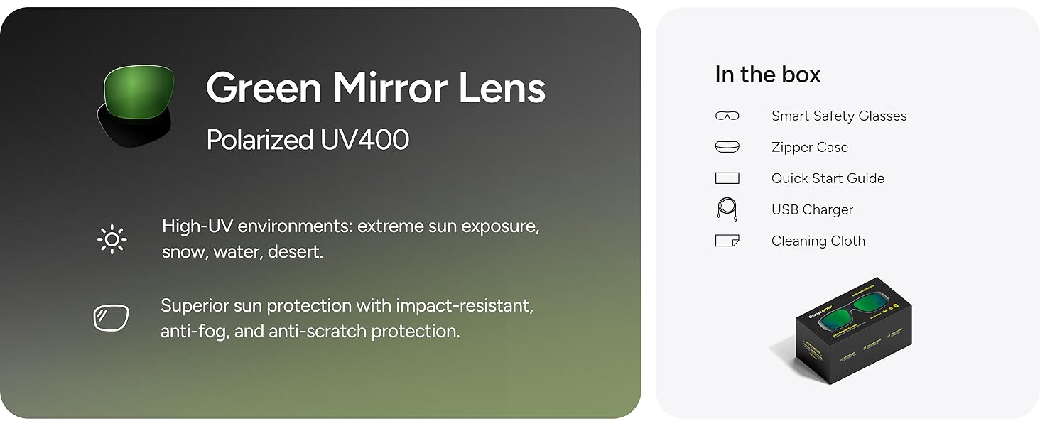 Armor green mirror polarized lens