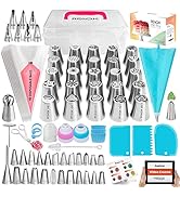 RFAQK 150PCs Russian Piping Tips Complete Set - Cookie,Cupcake Piping Tips Cake Decorating Suppli...