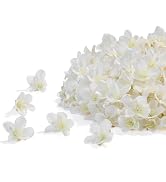 SITUMEIZI 100 Pcs Mini White Cherry Blossom Head Artificial Small Cherry Blossom Head Fake Silk F...