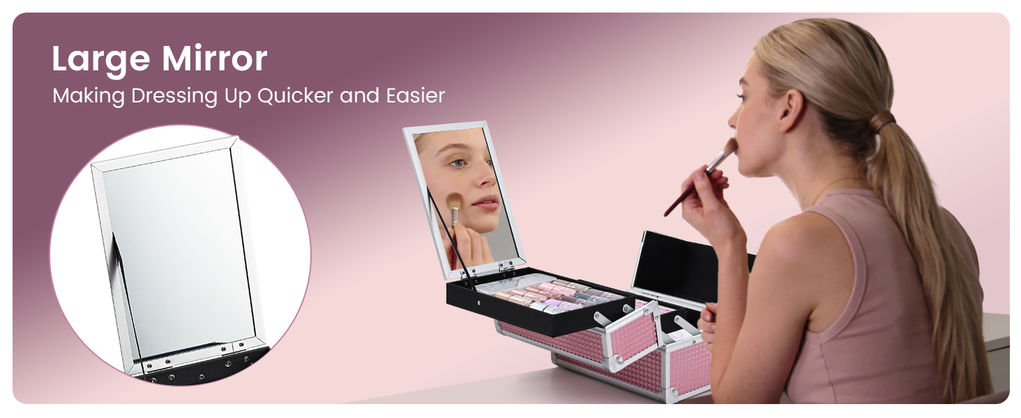 makeup box with mirror