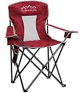 SAILARY Outdoor Folding Camping Chair with Cup Holder, Storage Bag, Large Anti-Sink Feet, 325lbs ...