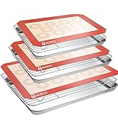 Stainless Steel Baking Sheet Tray Cooling Rack with Silicone Baking Mat Set, Cookie Pan with Cool...