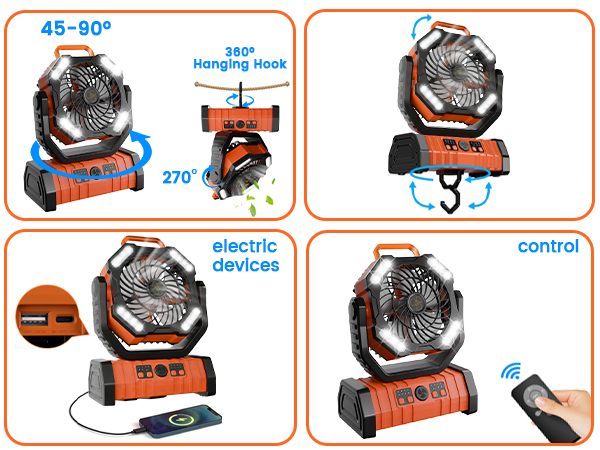 20000mAh Rechargeable Fan 